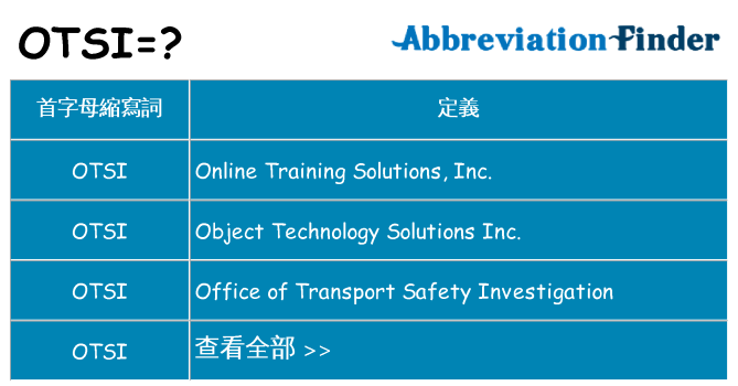 otsi 代表什麼
