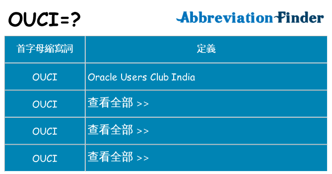 ouci 代表什麼