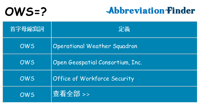 ows 代表什麼