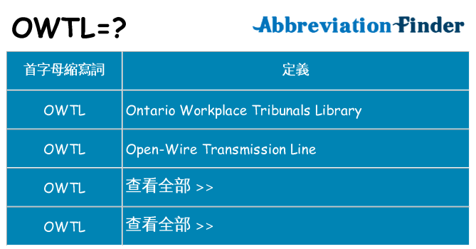 owtl 代表什麼