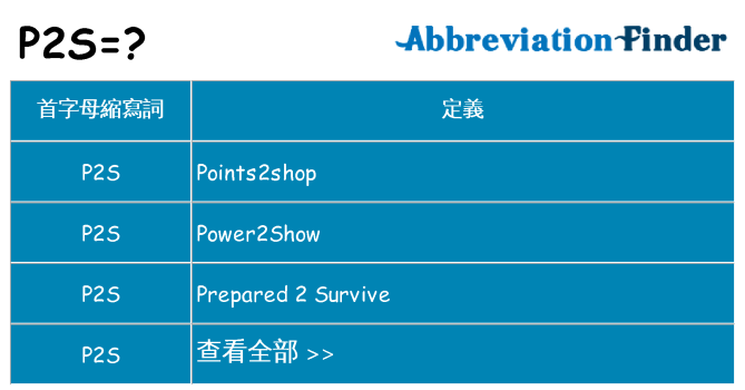 p2s 代表什麼