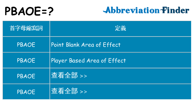 pbaoe 代表什麼