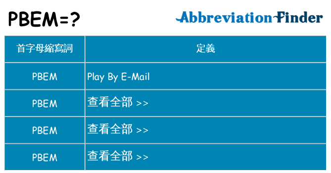 pbem 代表什麼