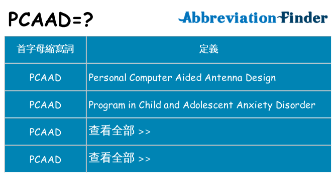 pcaad 代表什麼