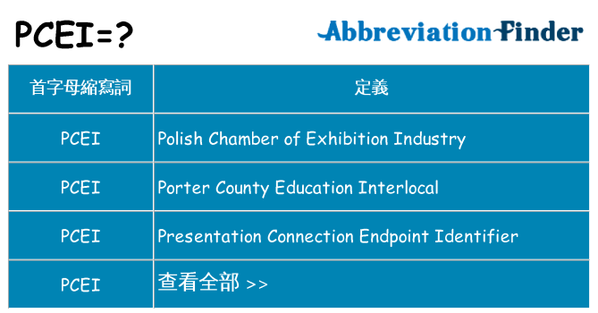 pcei 代表什麼