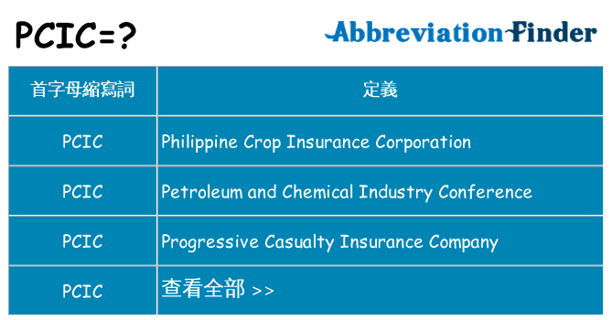 pcic 代表什麼