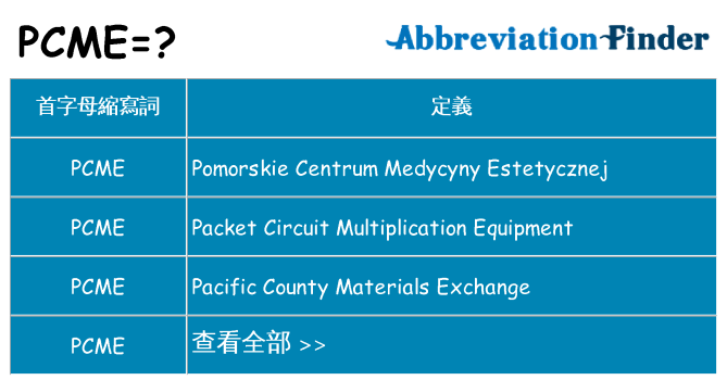 pcme 代表什麼