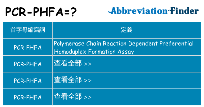 pcr-phfa 代表什麼