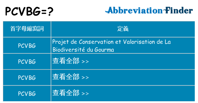 pcvbg 代表什麼