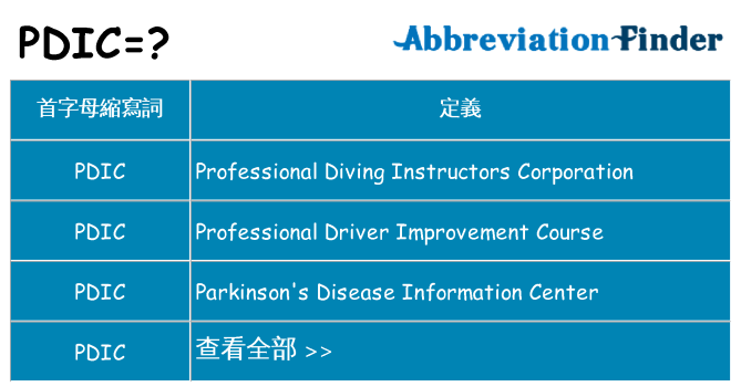 pdic 代表什麼