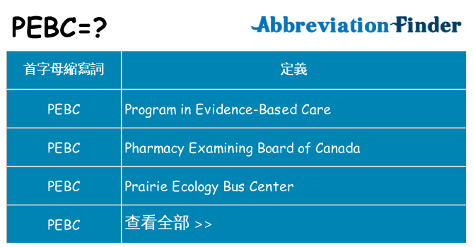 pebc 代表什麼