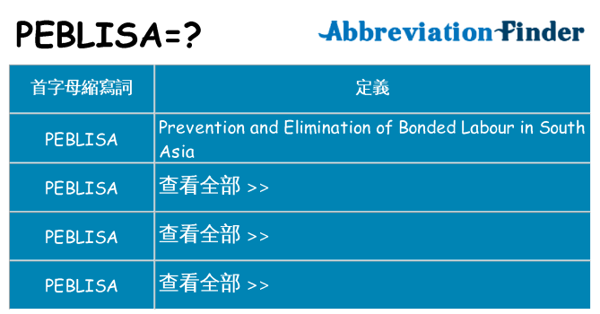 peblisa 代表什麼