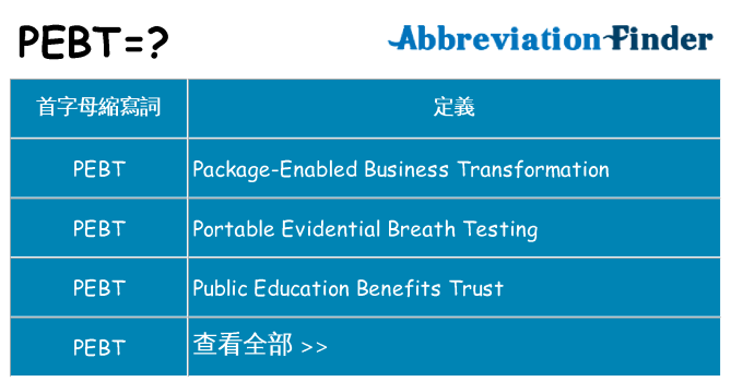 pebt 代表什麼