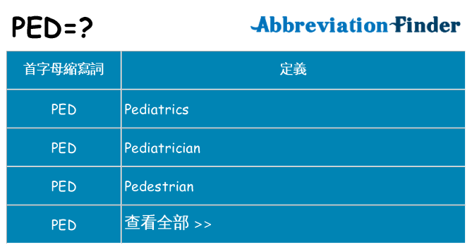 ped 代表什麼