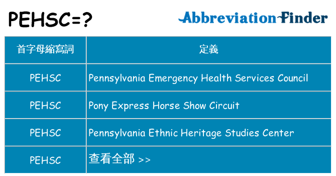 pehsc 代表什麼