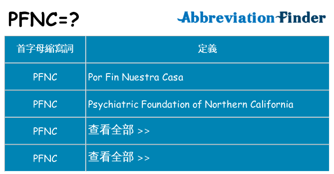 pfnc 代表什麼