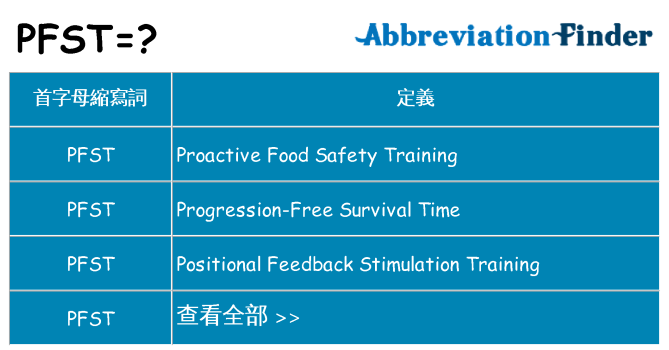 pfst 代表什麼