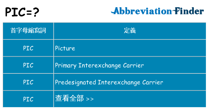 pic 代表什麼