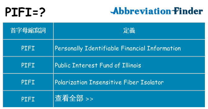 pifi 代表什麼