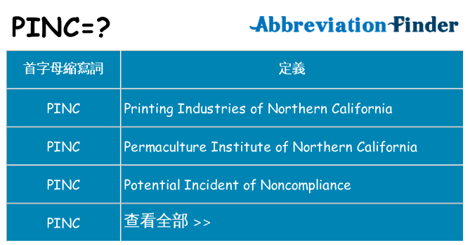 pinc 代表什麼