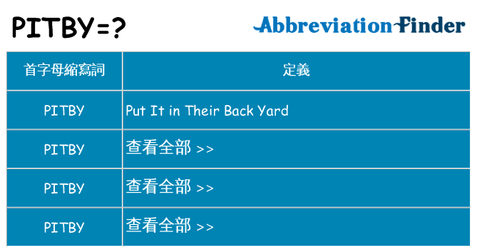pitby 代表什麼