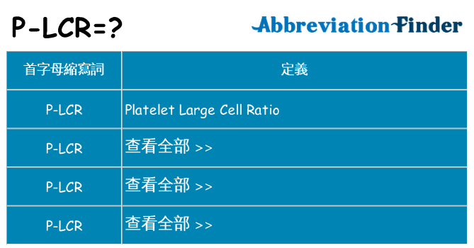 p-lcr 代表什麼