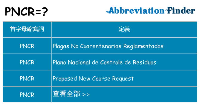 pncr 代表什麼