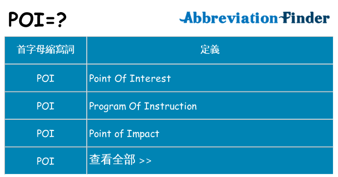 poi 代表什麼