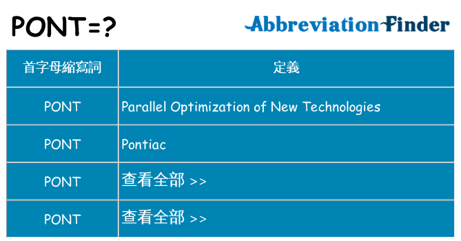 pont 代表什麼