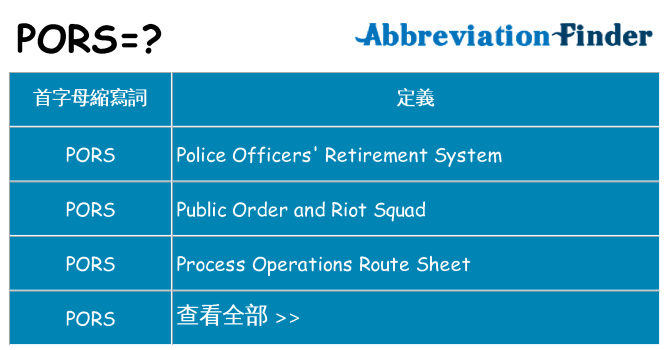 pors 代表什麼