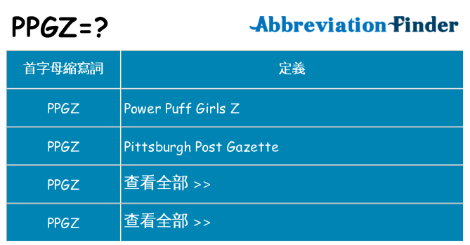 ppgz 代表什麼