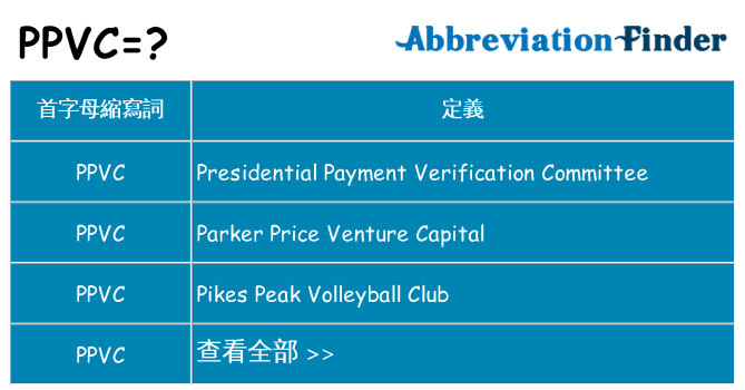 ppvc 代表什麼