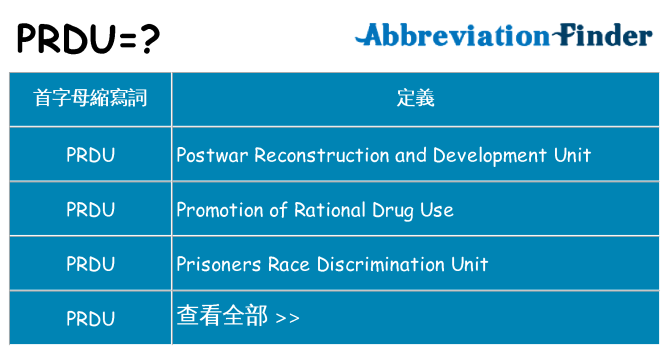 prdu 代表什麼