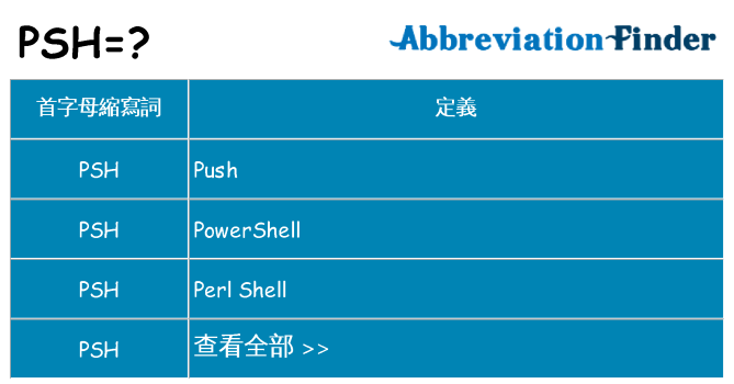 psh 代表什麼