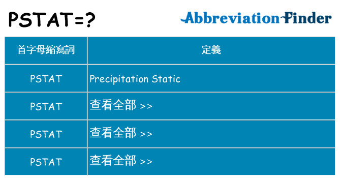 pstat 代表什麼