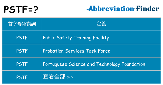 pstf 代表什麼