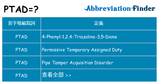 ptad 代表什麼