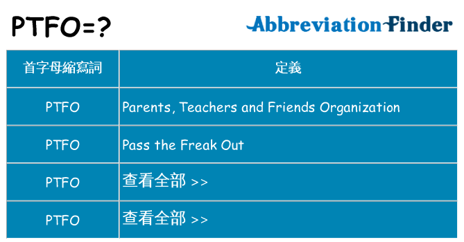 ptfo 代表什麼