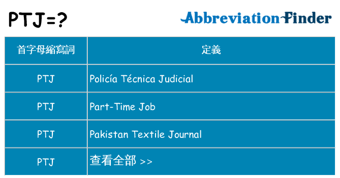 ptj 代表什麼