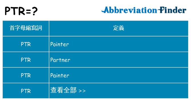 ptr 代表什麼