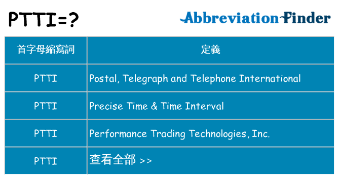 ptti 代表什麼