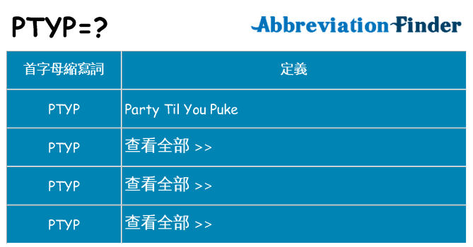 ptyp 代表什麼