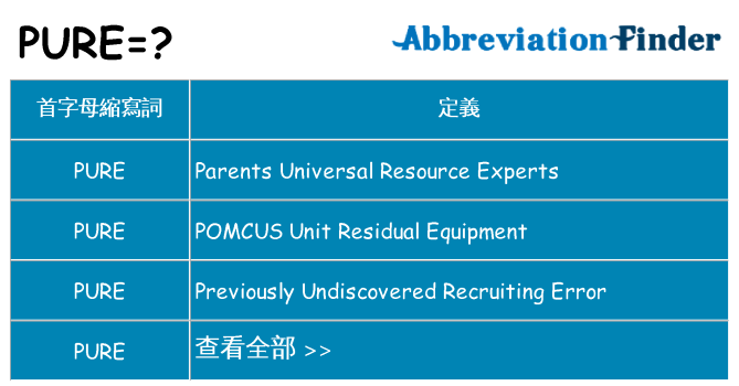 pure 代表什麼