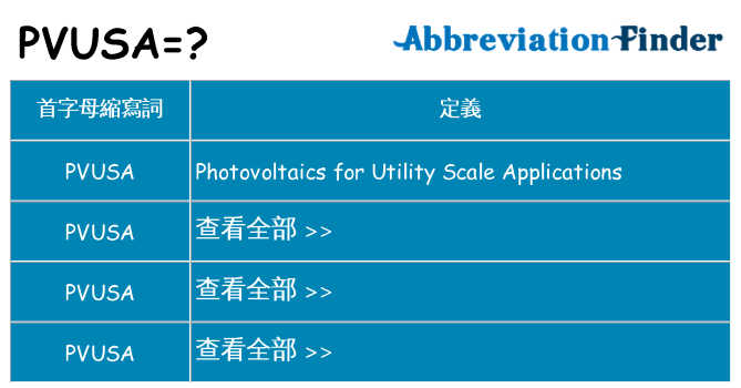 pvusa 代表什麼