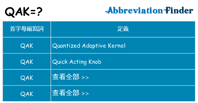 qak 代表什麼
