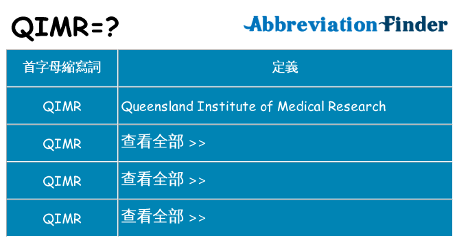 qimr 代表什麼
