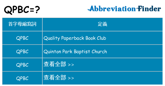 qpbc 代表什麼