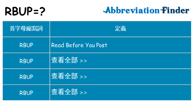 rbup 代表什麼