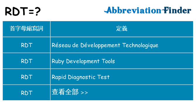 rdt 代表什麼