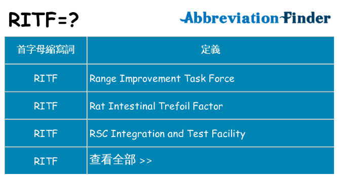 ritf 代表什麼